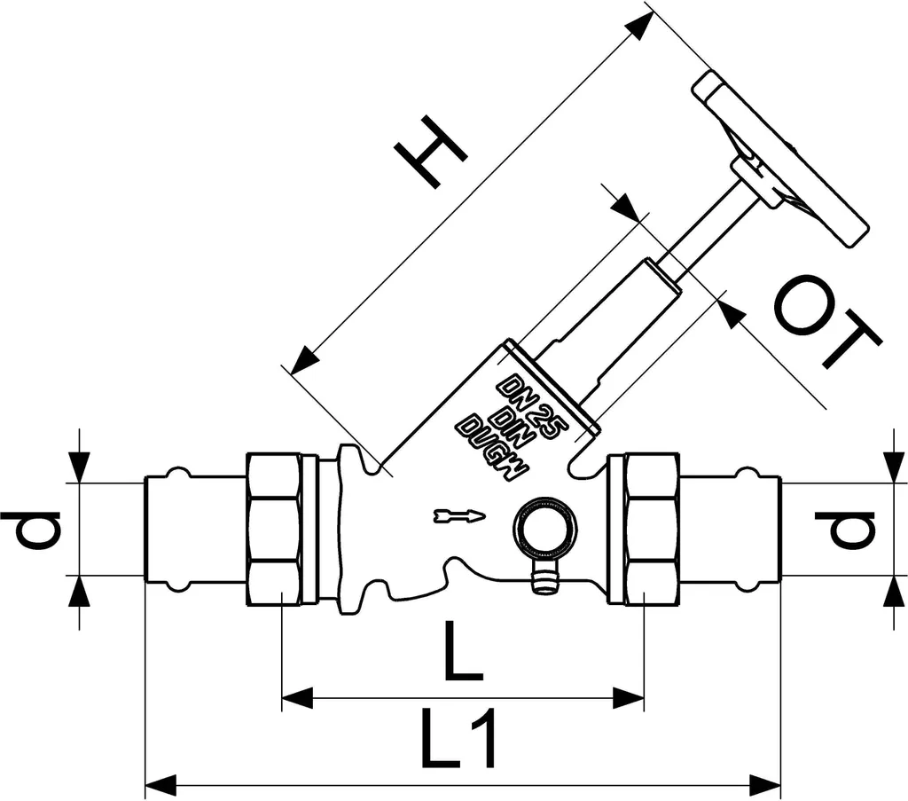 Js Freistromventil Press Ag Multi M.entl Dn50 Press 54 compatible DVGW