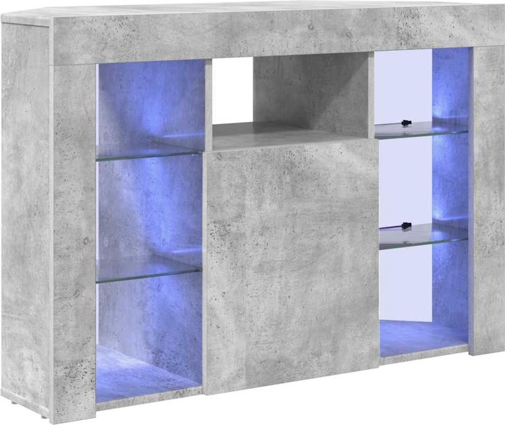 vidaXL Eck-LED-TV-Schrank Beton Grau 103 x 40 x 68 cm Holzwerkstoff