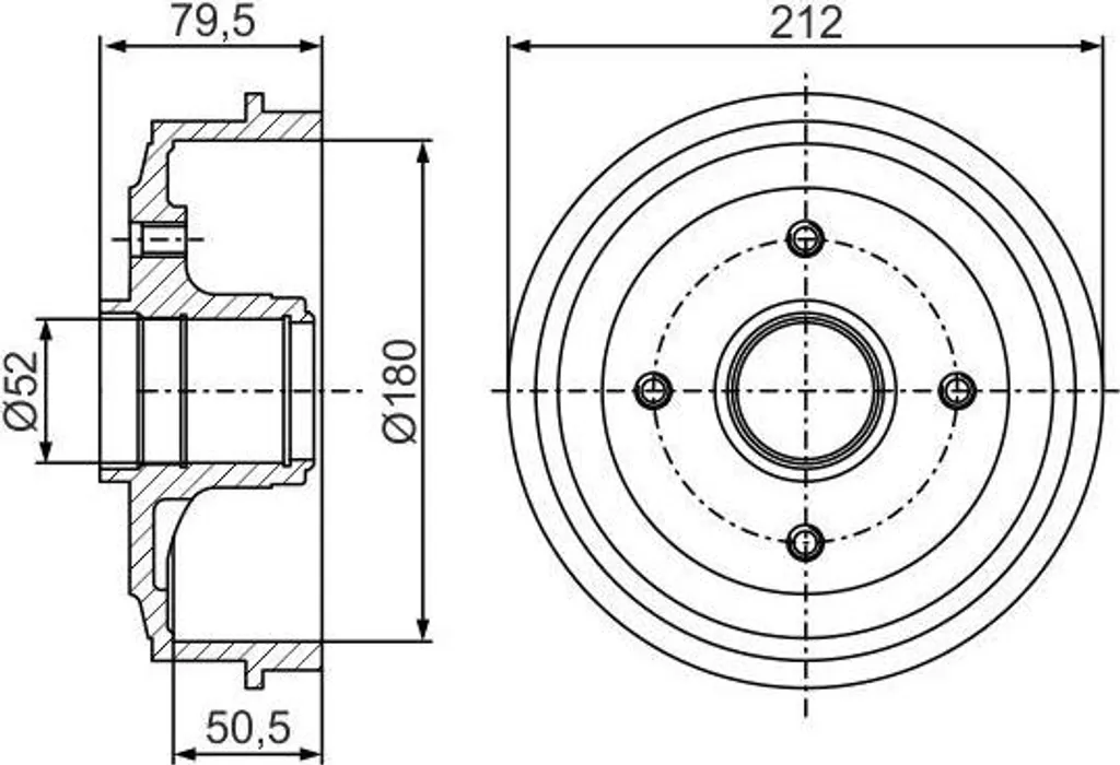 Tambour de frein BOSCH 0 986 477 153 compatible Peugeot 205 et 309