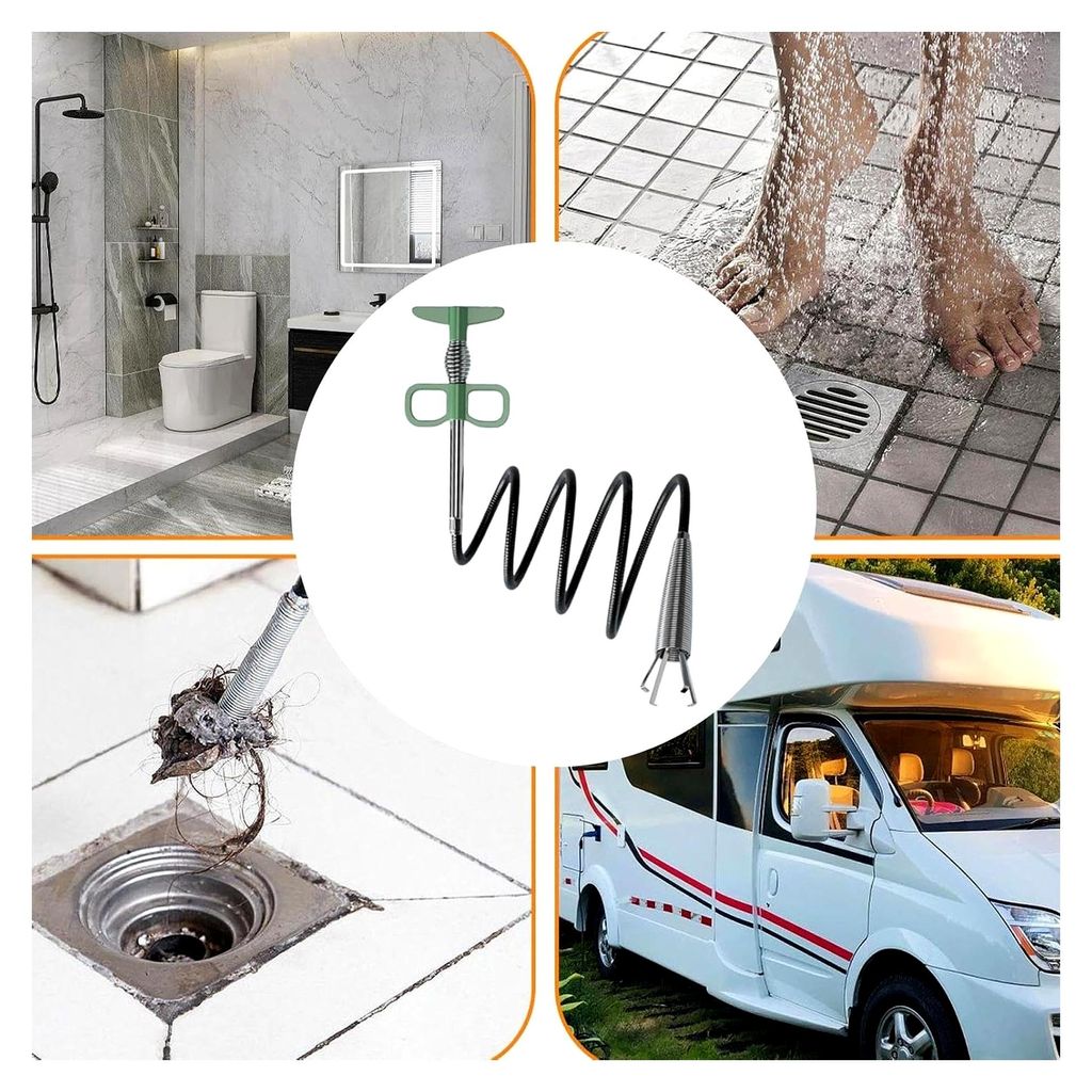 Haarentfernungswerkzeug mit Schlangenablauf und 4 Klauen, Abflussreiniger für WC, Waschbecken, Badewanne, Küche und Waschküche