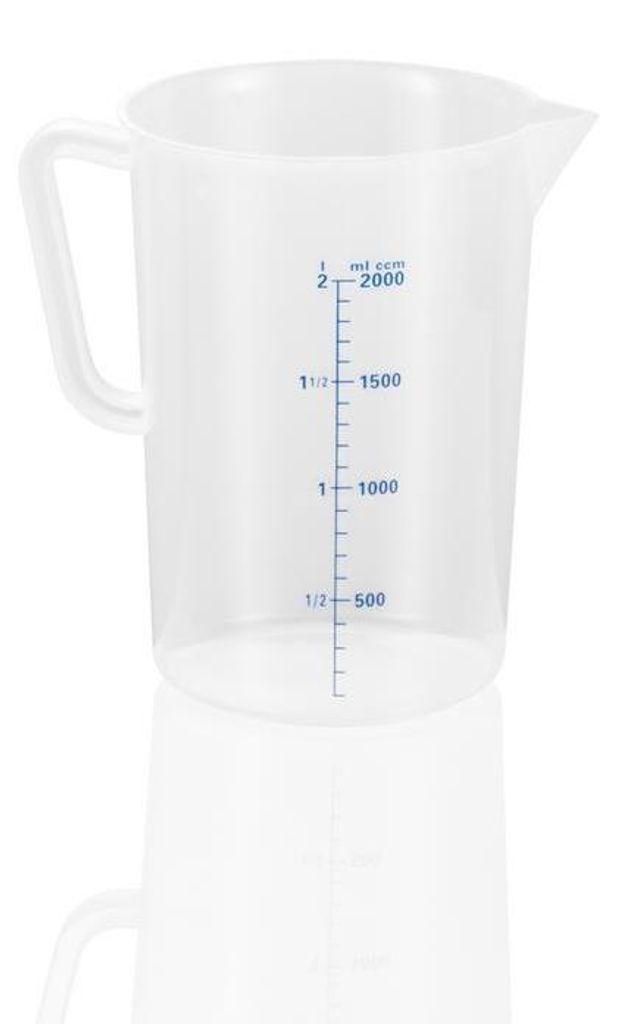 12x Messbecher, Ø 16,2 cm, 3 ltr., mit 100 ml Skalierung, Polypropylen