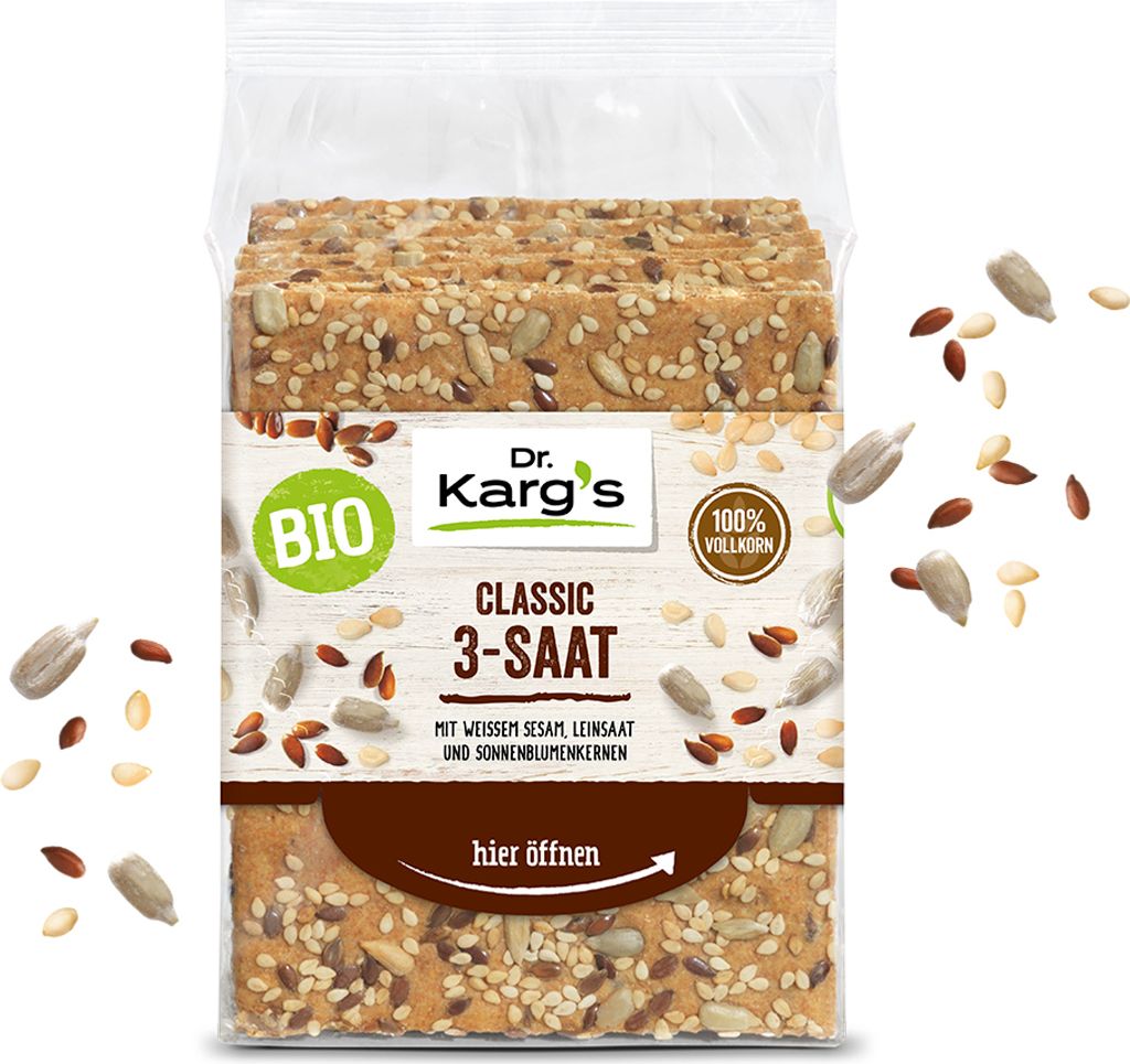 Dr. Kargs Organic Classic 3 semienka so sezamom, ľanové Obrázok produktu 