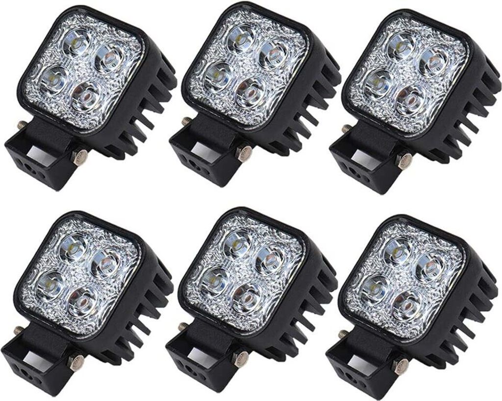 Greenmigo 6X 12W LED Lampe Scheinwerfer Kaltweiß Rücklicht LED Arbeitsscheinwerfer Wasserfest IP67 12V 24V