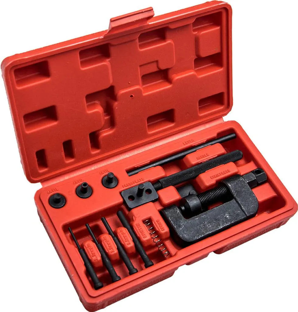 Rivetage et séparation de chaîne moto outil en acier forgé kit 13 pièces