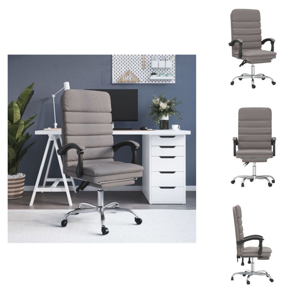vidaXL Bürostuhl mit Massagefunktion Taupe Stoff - Bürostühle