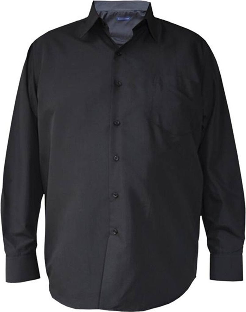 Lavecchia Herren Langarmhemd HLA-1314 (Schwarz-Uni, 4XL)