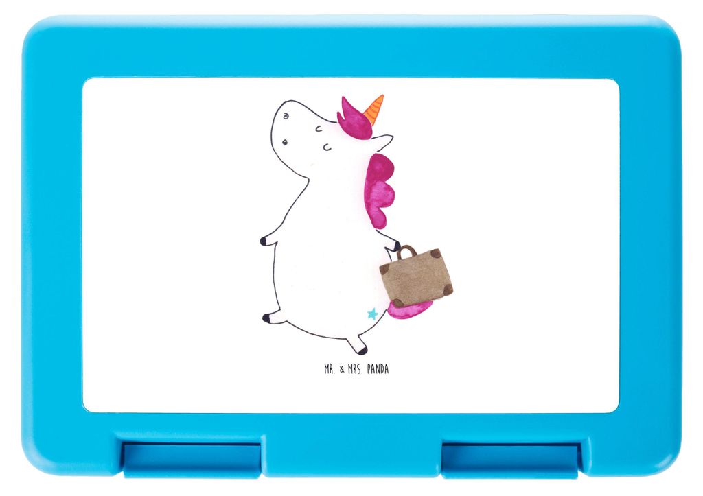 Mr. & Mrs. Panda Bento Box Einhorn Koffer - Weiß - Geschenk, Unicorn, Lunchbox, Reise, Bentobox, Vorratsdose, Brotzeitdose, Erwachsen, Vorratsbeh...