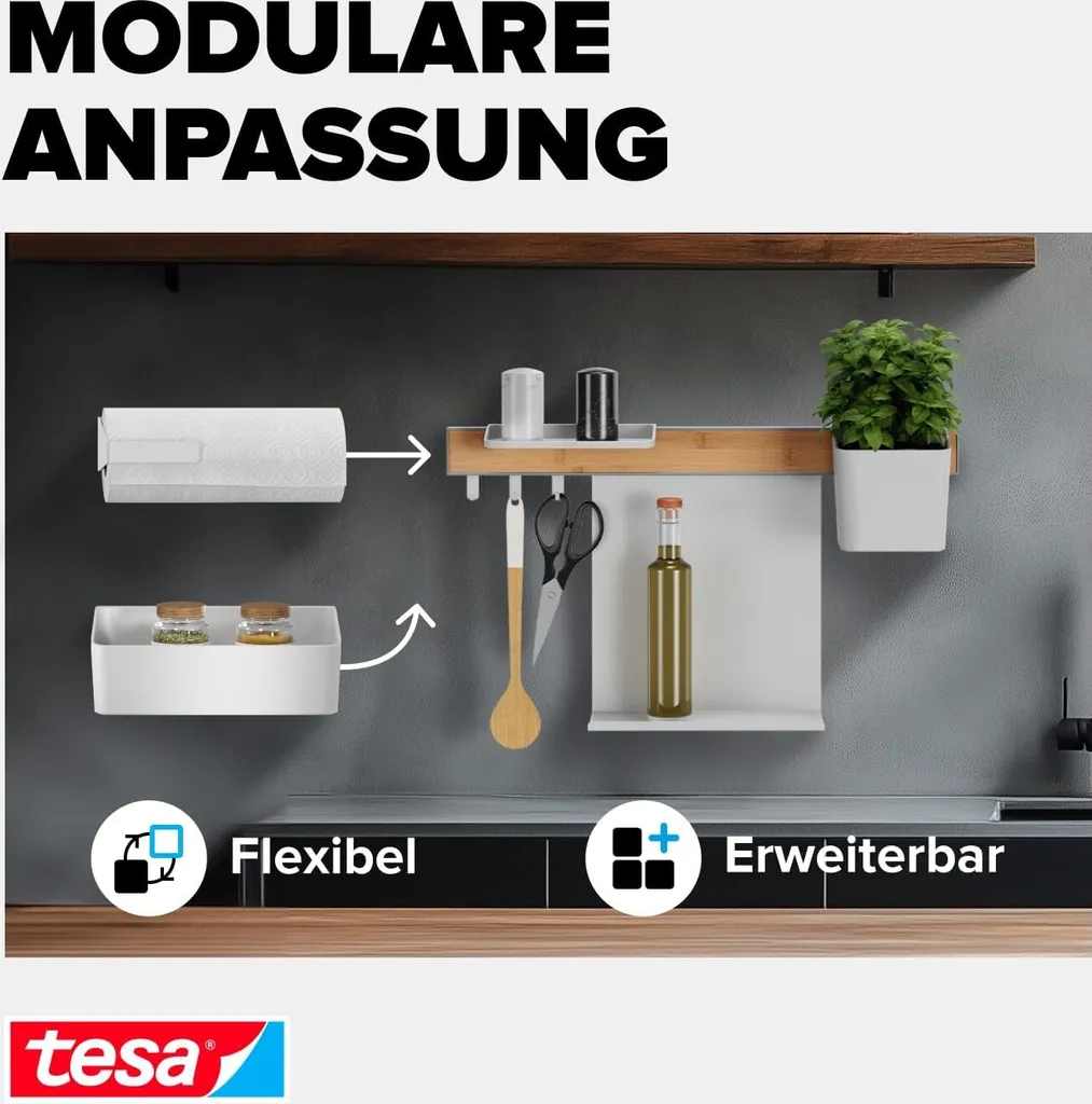 Cestino Cucina Adesivo tesa 70062 - Organizza Spezie e Utensili 5kg - 6