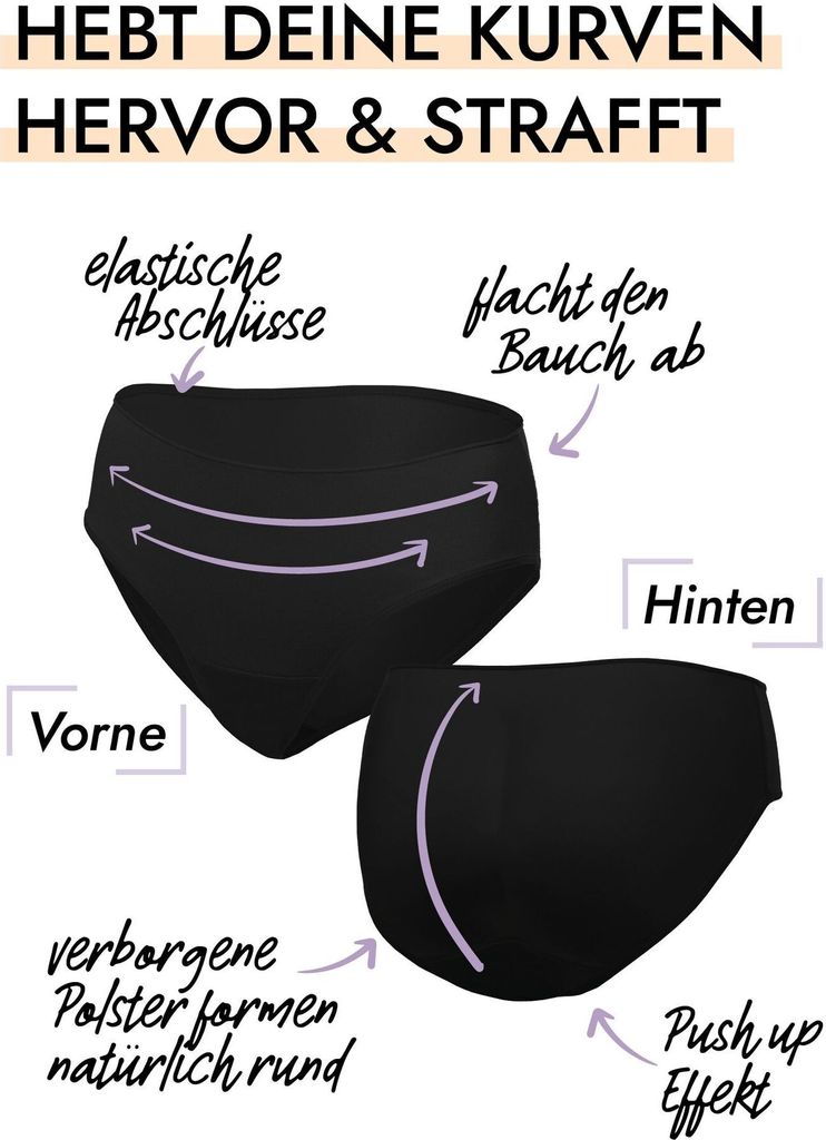 Skin Wrap Shapewear Damen - Po Push up Miederhose (S-XL) Produktbild 3