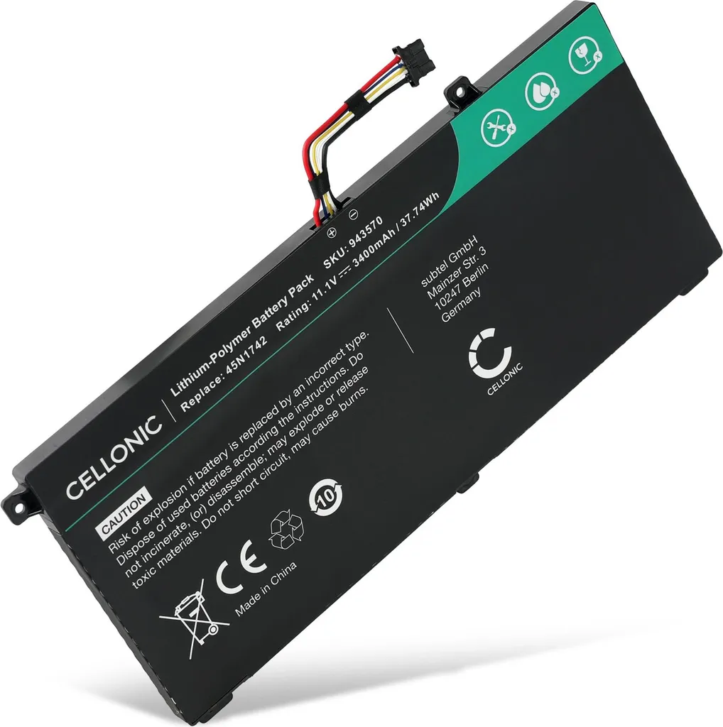 Batteria 3400mAh per Lenovo ThinkPad W550s T560 T550 | Ricambio 45N1742