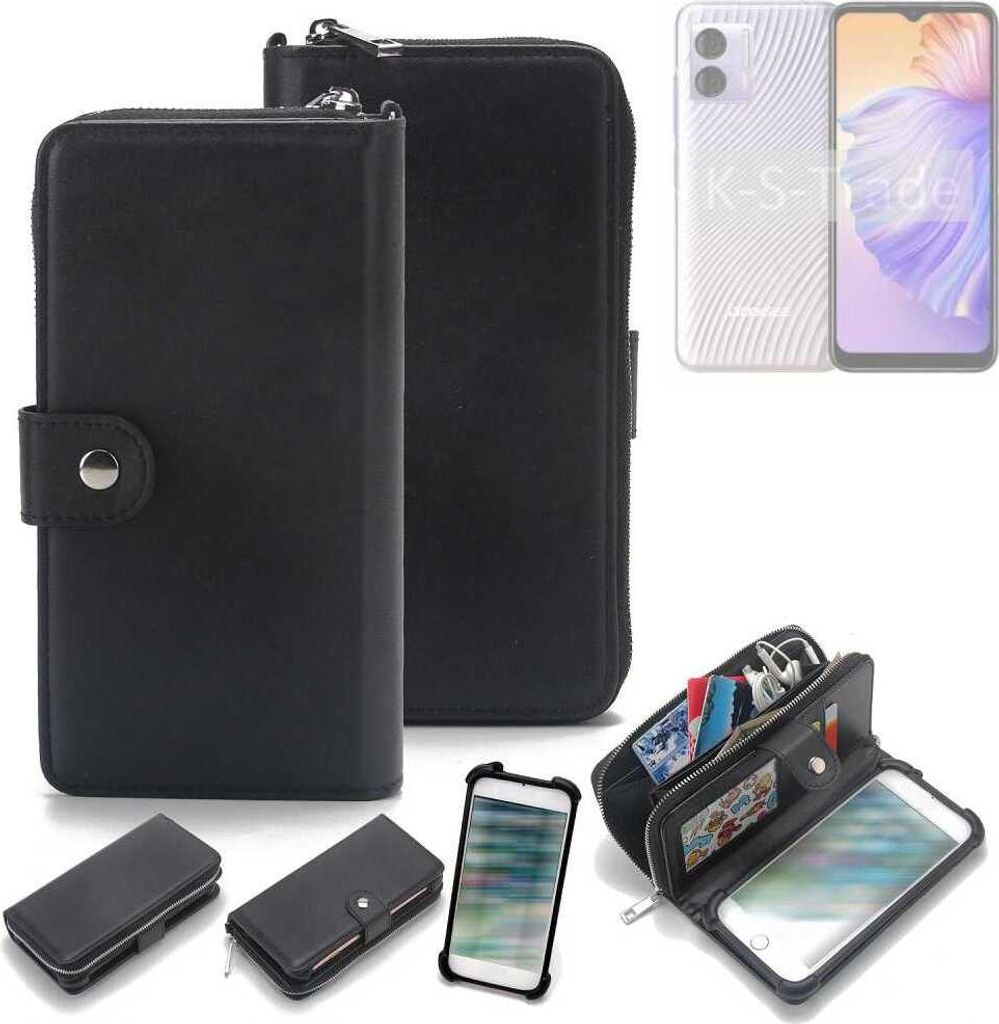 K-S-Trade 2in1 Handyhülle Schutzhülle kompatibel mit Doogee N50 & Portemonnee Cover Handy Hülle Case Etui Geldbörse Wallet Bookstyle Hülle