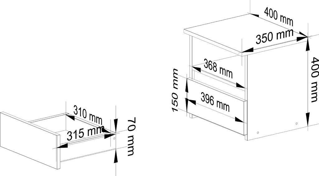 Meuble de rangement pour petits espaces - Commode blanche 1 tiroir compacte - 5