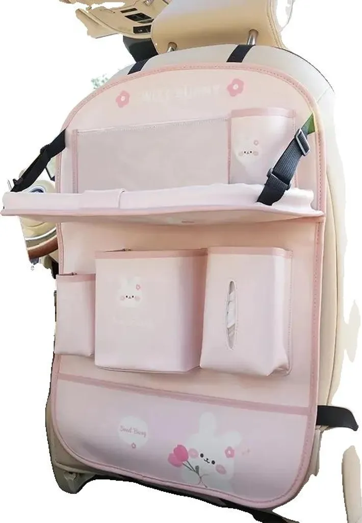 Organisateur de siège voiture avec plateau pliable motif petit ours