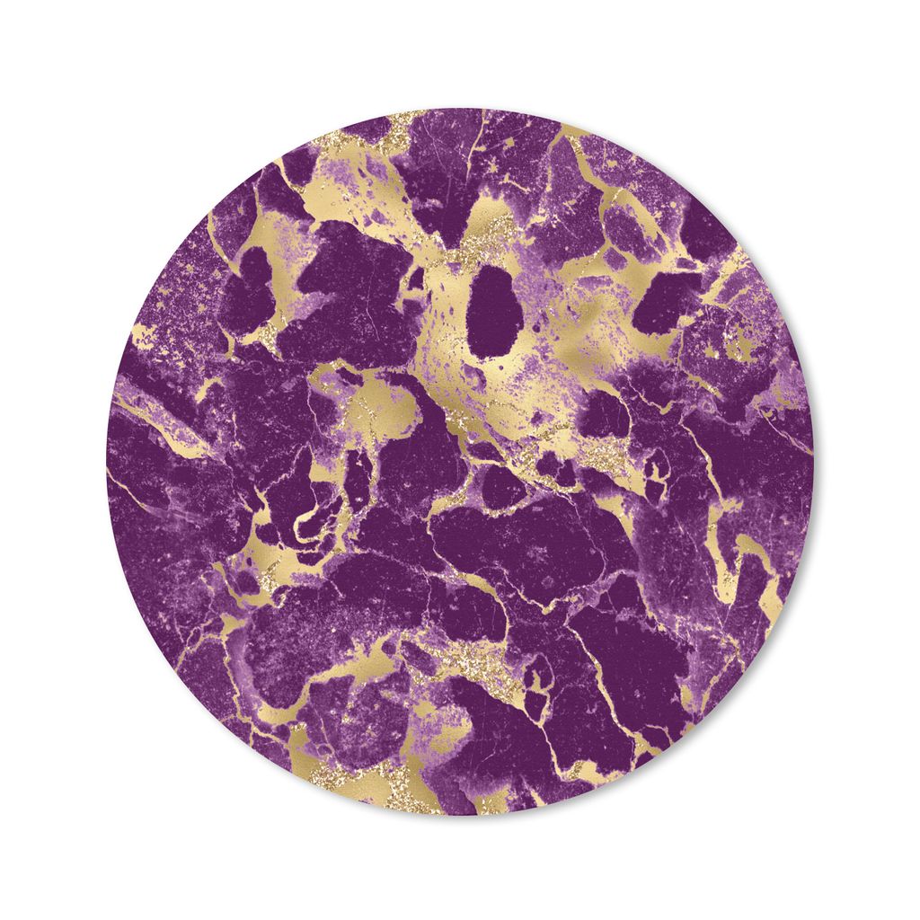 MuchoWow Mauspad Mousepad Marmor - Gold - Lila - Chic 30x30 cm - Mousepads - Maus Mat - Pad - Mausunterlage - Tischunterlage - Schreibtischmatten