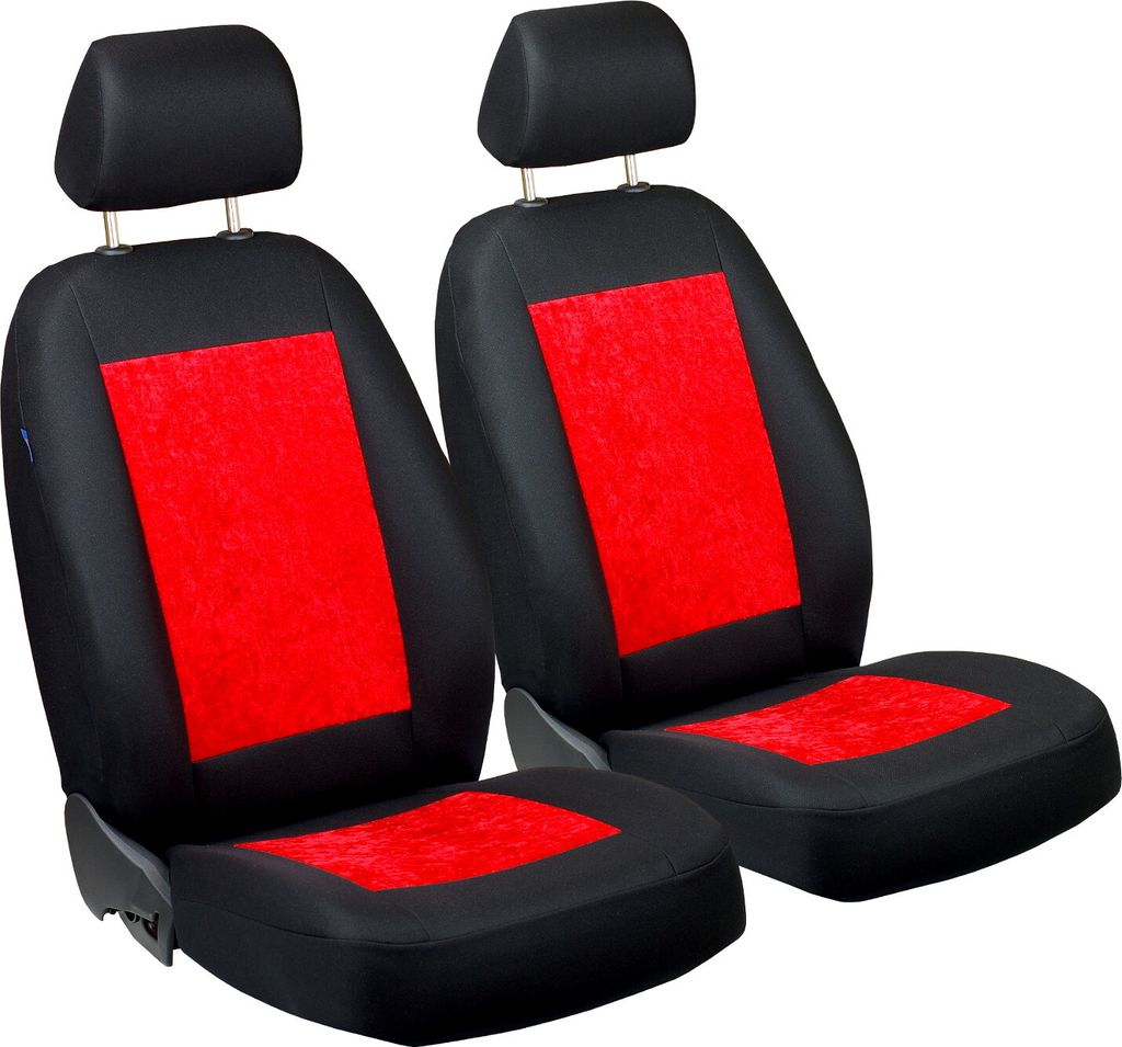 Zakschneider Schwarz-Rote Velours Sitzbezüge für SUZUKI VITARA Vorne Sitzbezüge