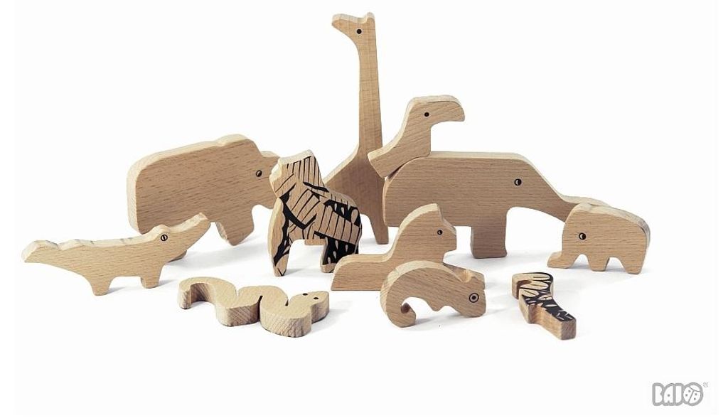 Bajo Holzpuzzle Dschungel doppelseitig - Lernspielzeug 10 Teile