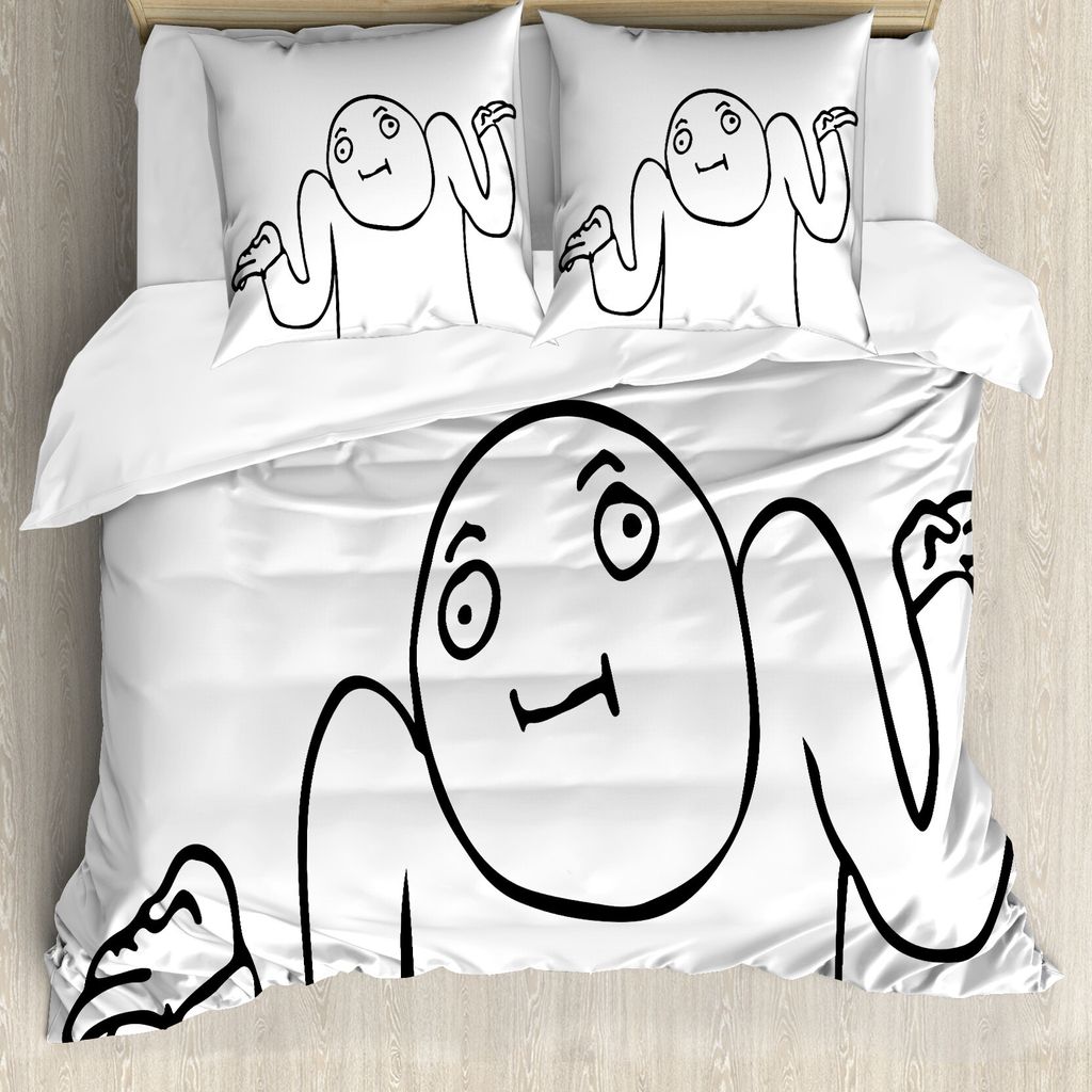 ABAKUHAUS Humor Bettbezug, Whaever Guy Meme Sketchy, Milbensicher Allergiker geeignet mit Kissenbezügen, 155 cm x 220 cm - 80 x 80 cm, Schwarz und...