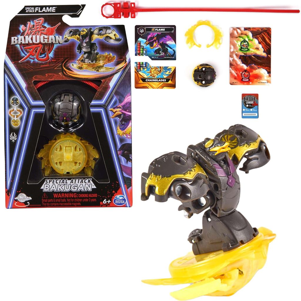 Bakugan Special Attack Flame Set Wirbelnde bunte Actionfigur + Karten