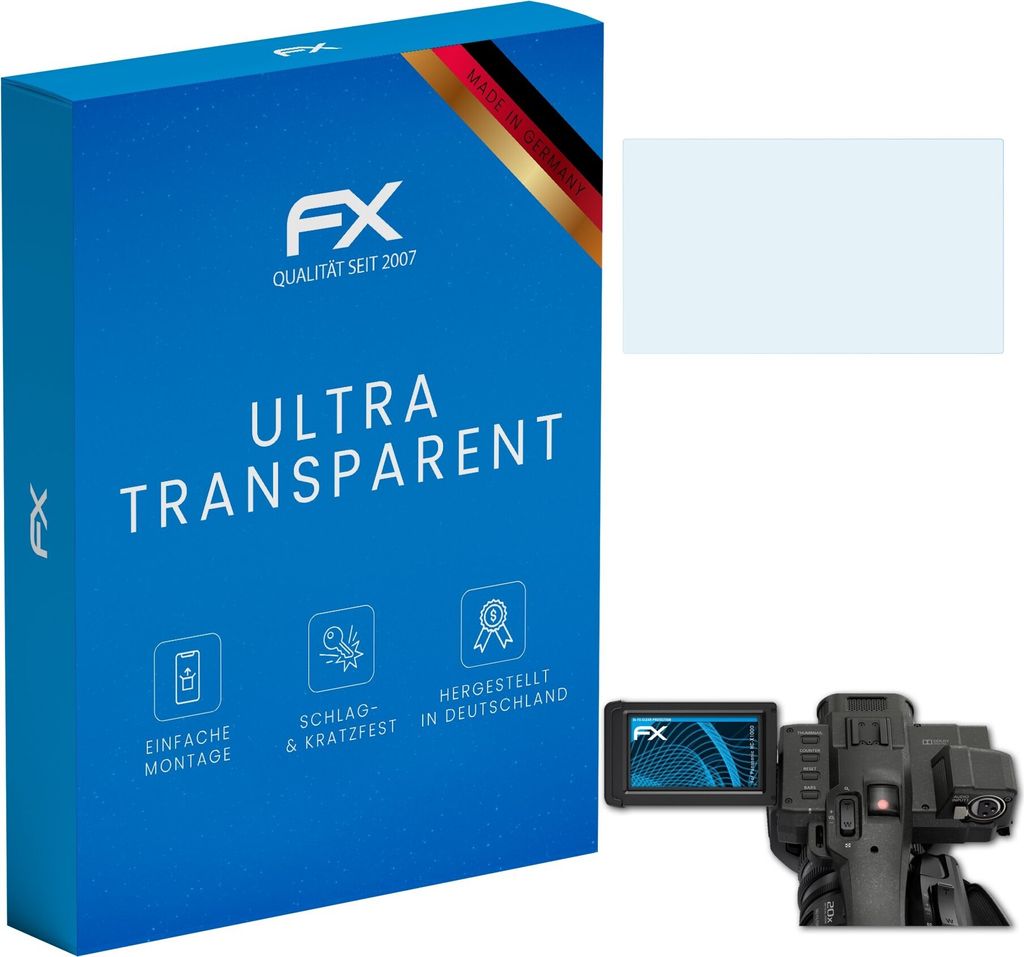 atFoliX FX-Clear 3x Schutzfolie kompatibel mit Panasonic HC-X1000 Displayschutzfolie