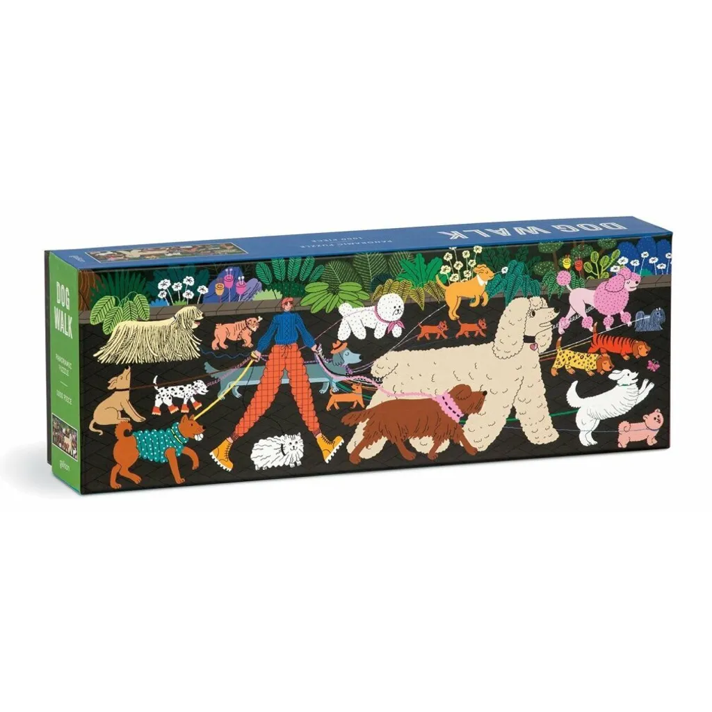 Puzzle 1000 pièces panoramique Chien Promenade Galison : détente zen