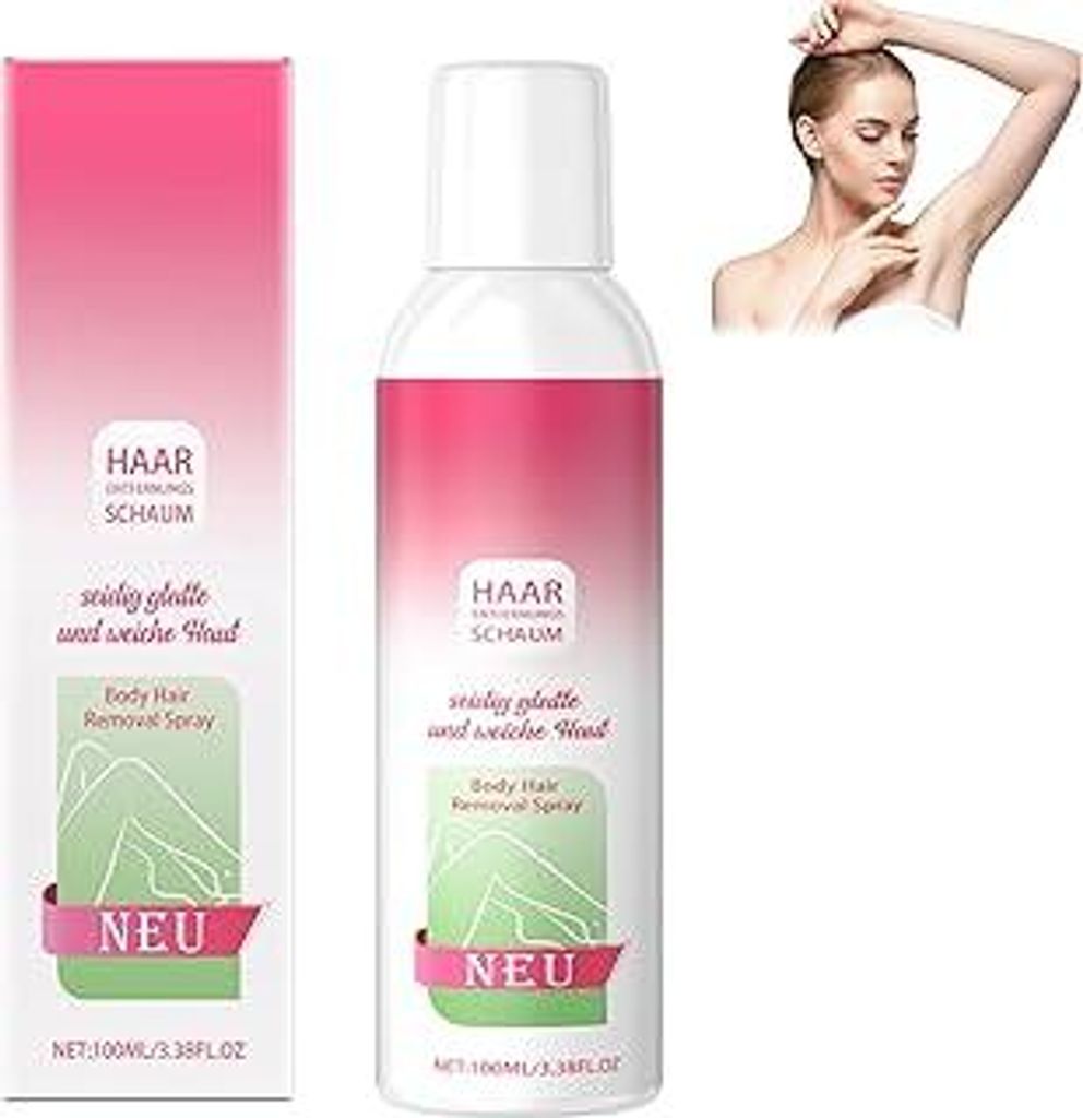 Body Haarentfernung Schaum, 100ml Haarentfernungs Schaumspray, Effektive Haarentfernung Ohne Rasur, Haarentfernungsschaum Keine Hautirritationen, F...