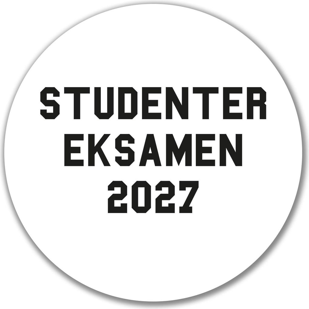 Huuraa Aufkleber Studentereksamen 2027 Abschluss Dänemark 10cm rund Sticker Geschenkidee