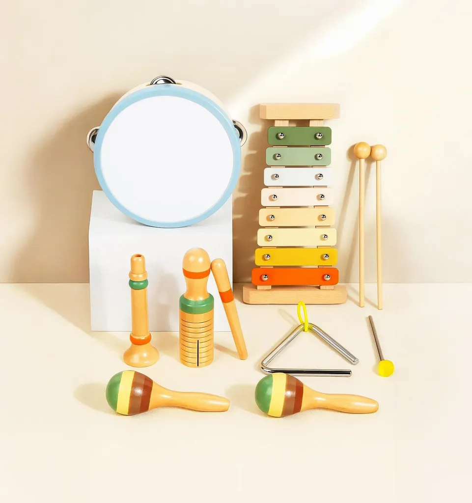 Gotel B70D Instruments de Musique en Bois - Set Percussion Rythmique
