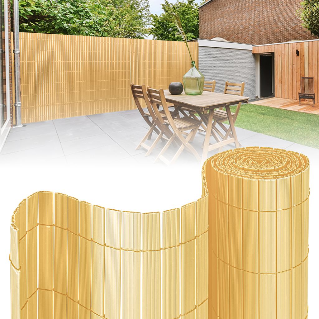 Clanmacy PVC Sichtschutzmatte, Sichtschutzzaun mit Kabelbindern, Wetterfest Sichtschutz Garten Balkon Terrasse Sichtschutzzaun, Interne W-Struktur ...