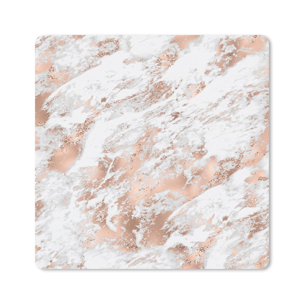 MuchoWow Mauspad Mousepad Roségold - Muster - Marmor - Luxus 20x20 cm - Mousepads - Maus Mat - Pad - Mausunterlage - Desk Mat - Bureauartikeln