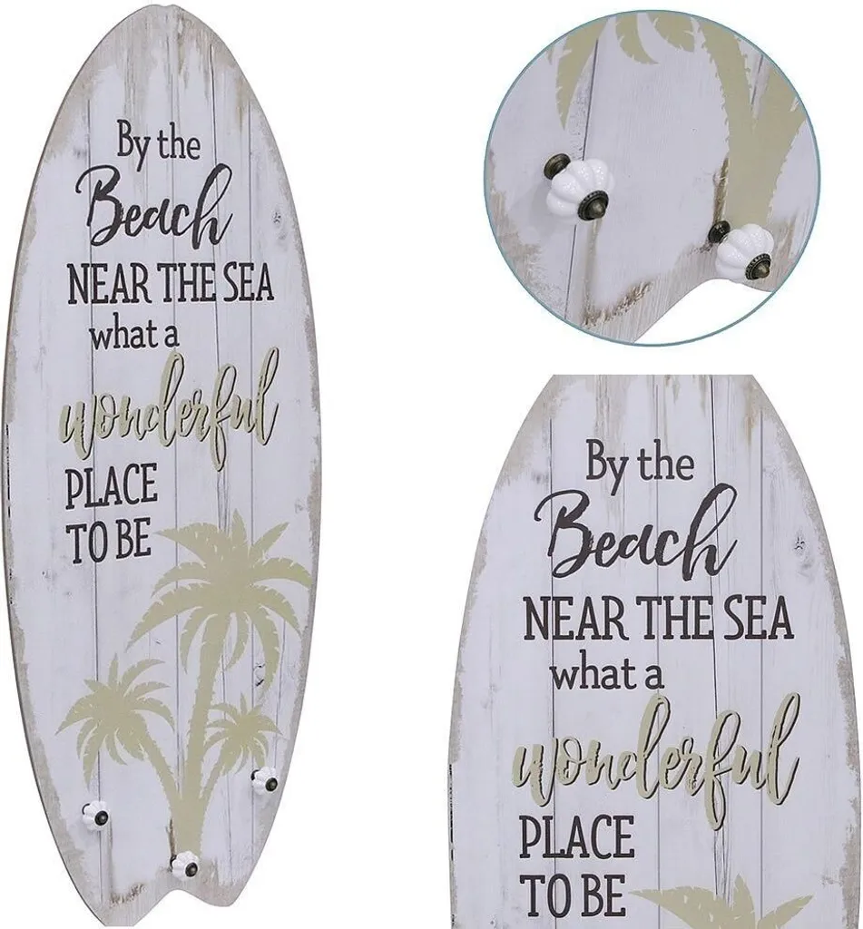 Planche de surf murale déco pour chambre d'enfant ou salon mer 100cm
