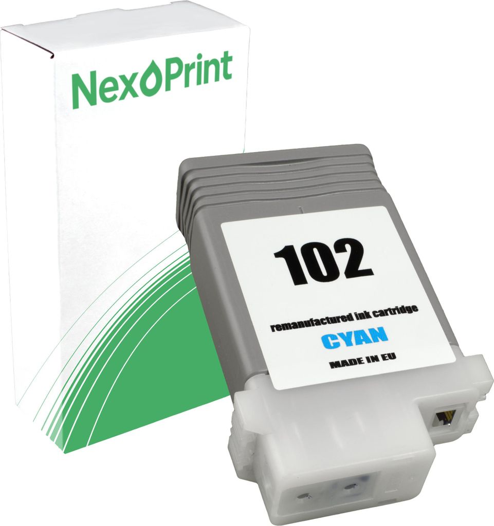 NexoPrint PFI-102C 0896B001 cyan Druckerpatronen kompatibel zu Canon imagePROGRAF IPF 605 L plus - Hohe Ergiebigkeit