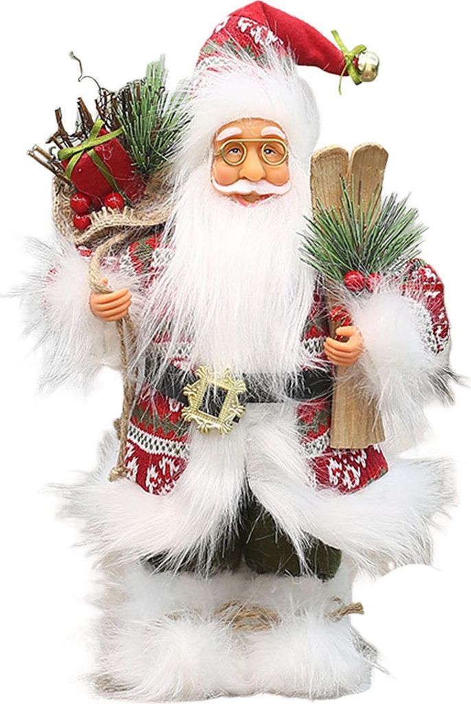 Weihnachtsmann-Weihnachtsdekoration, 30,5 cm, handgefertigte festliche Figur für den Baummantel, klassisches Sammlergeschenk für die Feiertage, W...