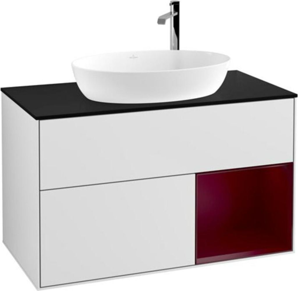 V&B Waschtischunterschrank Wandbeleuchtung Finion 100, Pl bla m, Reg Peo m Lac, wh. m Lac