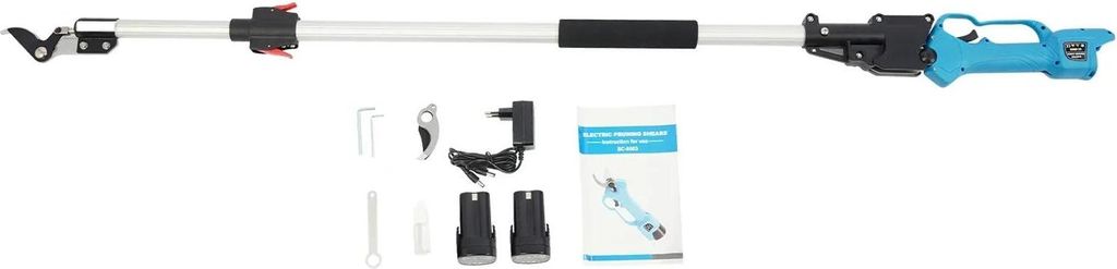 Elektrische Astschere - Akku-Gartenschere - 25 mm Schnittstärke - 2 Lithium-Akkus - Teleskopstange - Für Garten & Obstgarten
