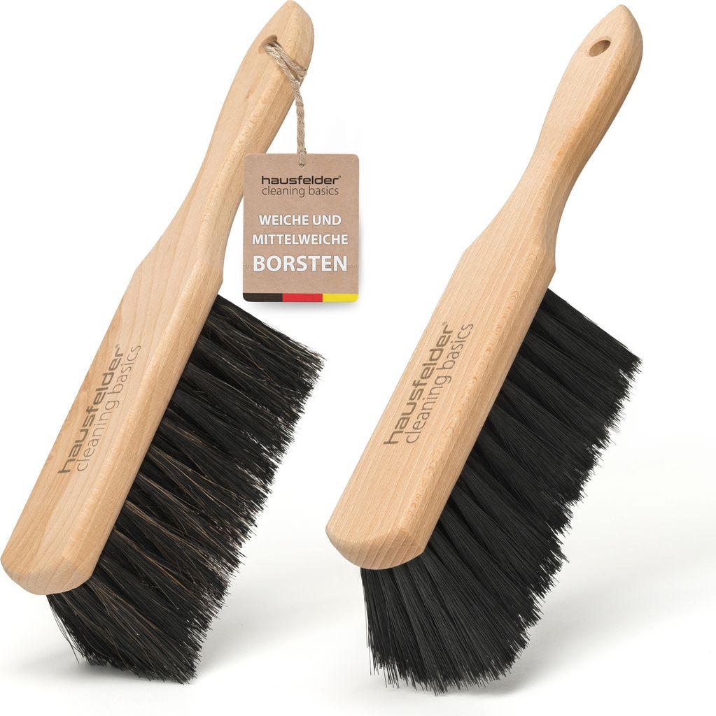 Handfeger 2er Set Indoor, 2 x Handbesen weiche/mittelweiche Borsten