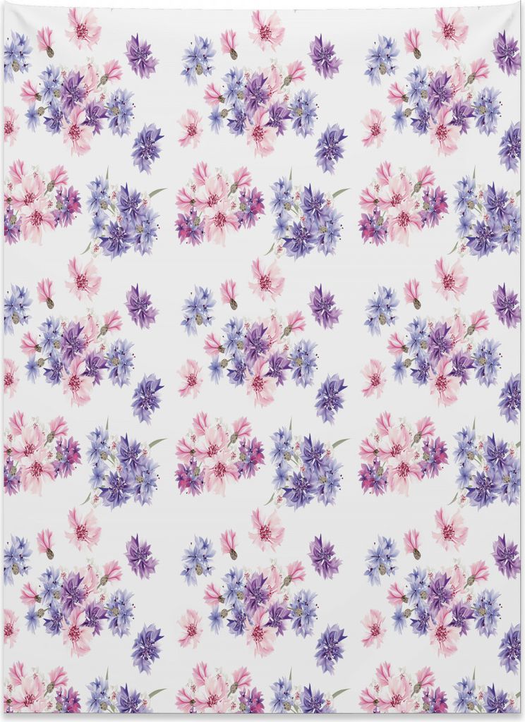 Abakuhaus Aquarell Wandteppich, Hochzeitsblumen aus Weiches Mikrofaser Stoff Kein Verblassen Klare Farben Waschbar, 110 x 150 cm, Lavendel Lila Rosa