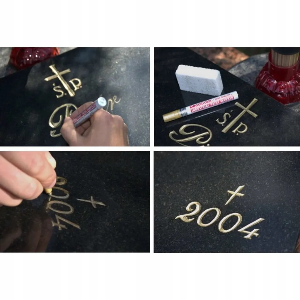 LEVIATAN Kit Restauration Inscriptions Pierre Tombale Marqueur Blanc