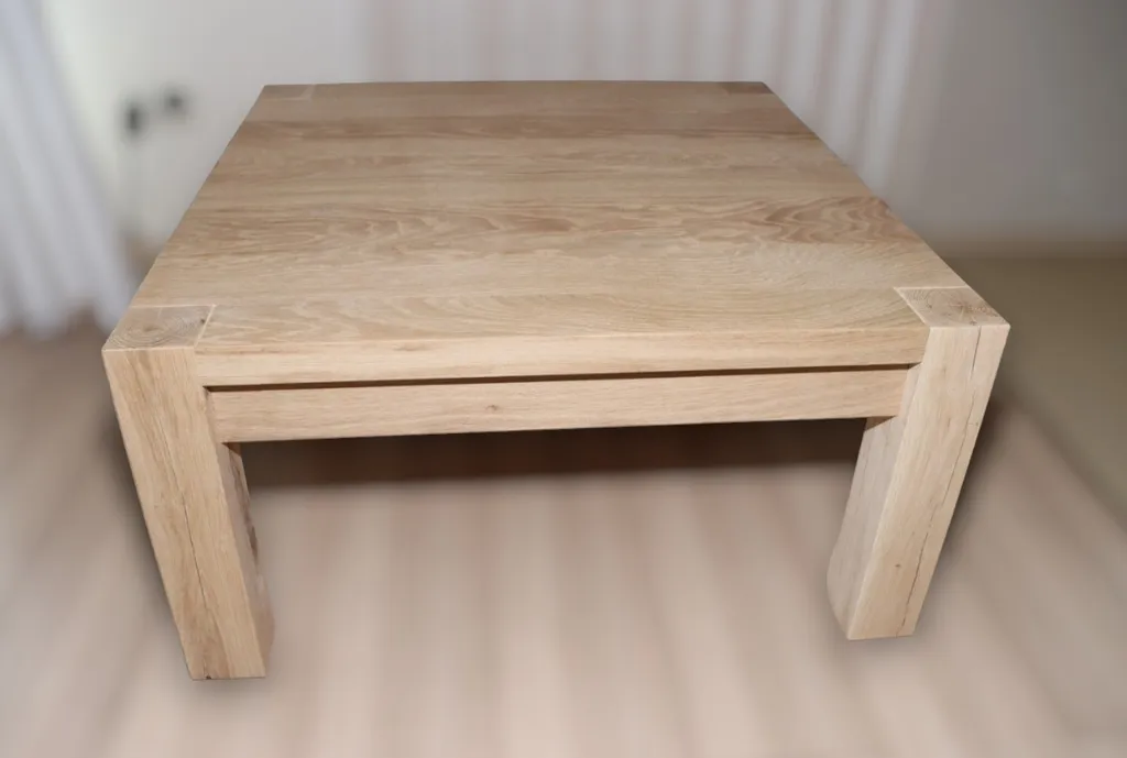 Table de salon rectangulaire en bois de chêne massif 100x50cm Zen - 5
