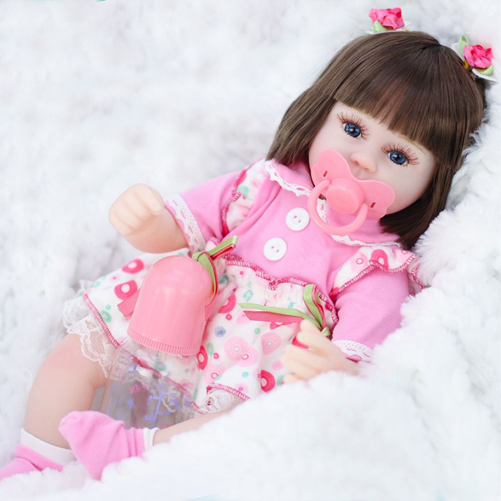 Lebensecht Reborn Baby 55cm Doll Puppen Silikon Mädchen Wiedergeboren Babypuppen