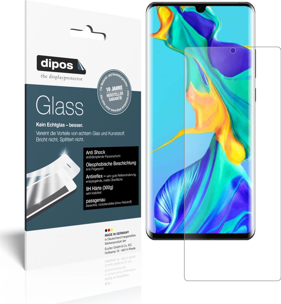 2x Schutzfolie für Huawei P30 Pro (2020) matt - Anti-Shock 9H Folie dipos Glass Kunststoffglas