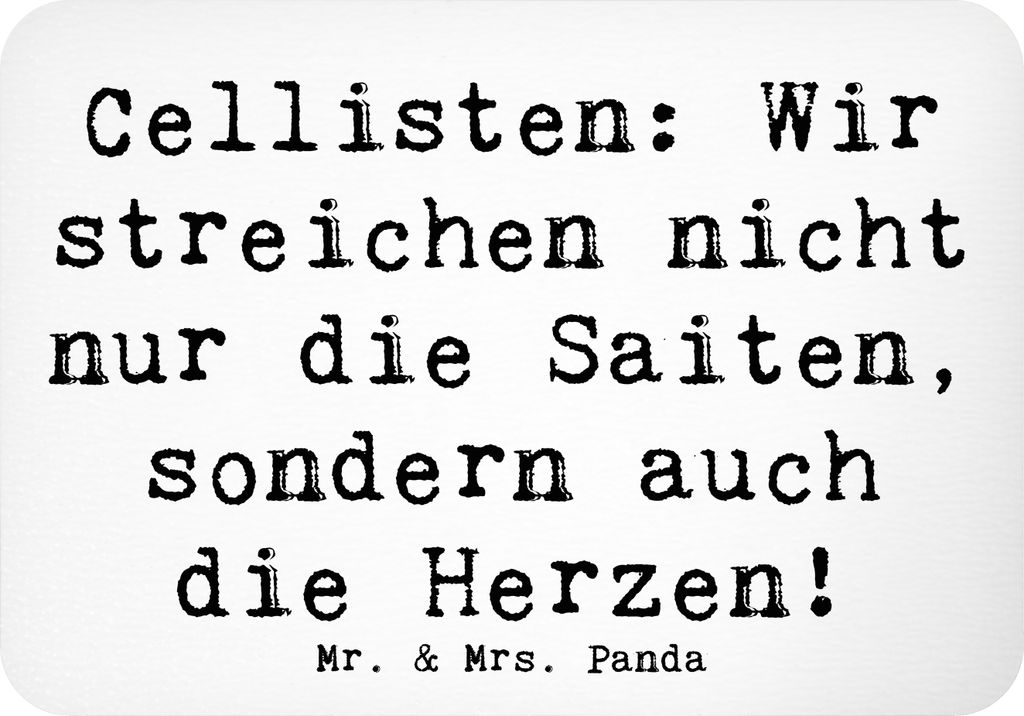 Mr. & Mrs. Panda Kühlschrankmagnet Spruch Cello Herz - Weiß - Geschenk, küchenmagnet, Kammermusik, Musik, Instrument, whiteboardmagnet, Notizhal...