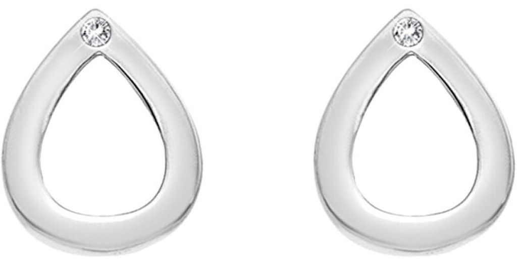 Silver drop earrings with genuine diamonds Amulets DE615