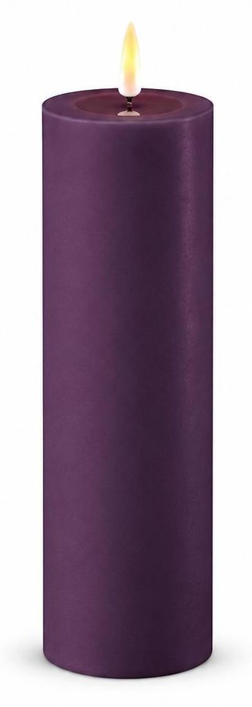 Candela LED Deluxe Homeart con funzione timer viola scuro Immagine del prodotto 