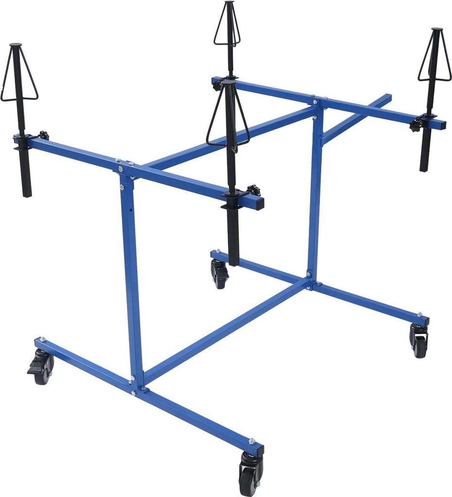 Felgenbaum für Autolackierung - Lackierständer - Vier Kegel - Tragkraft 100 kg - Konenhöhe 15 cm verstellbar - Verzinkter Stahl - Vier Lenkrolle...