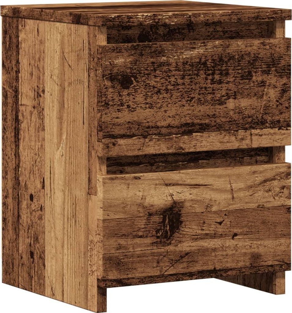vidaXL Table de nuit imitation vieux bois 30×30×40 cm Bois Image du produit 