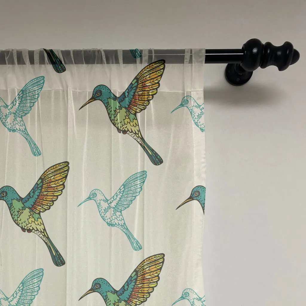 Tapisserie murale motif colibri coloré grand tissu déco 220x274