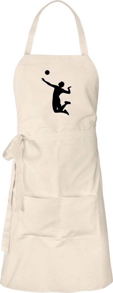 Huuraa Schürze Volleyball Silhouette Natur mit Taschen Baumwolle Kochschürze Geschenkidee