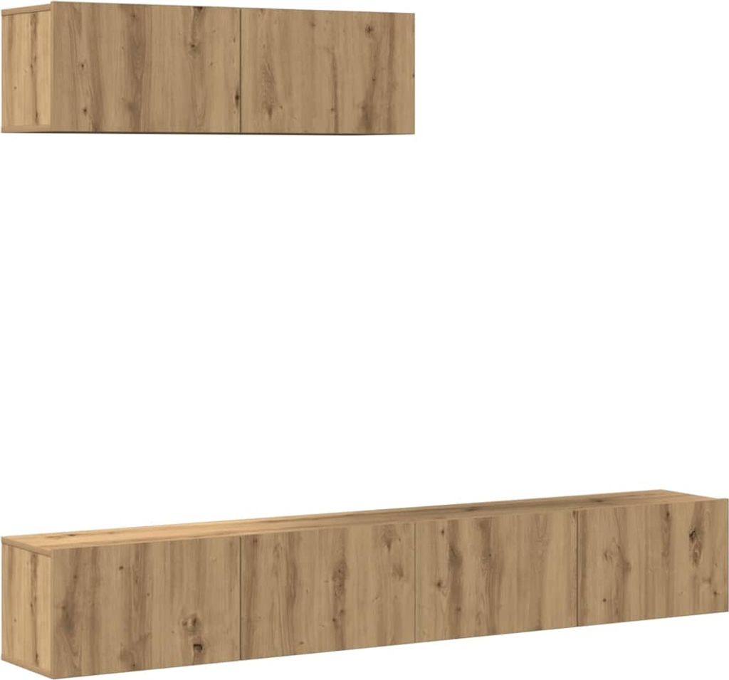 3-tlg. TV-Schrank-Set Wandmontage Artisan-Eiche Holzwerkstoff