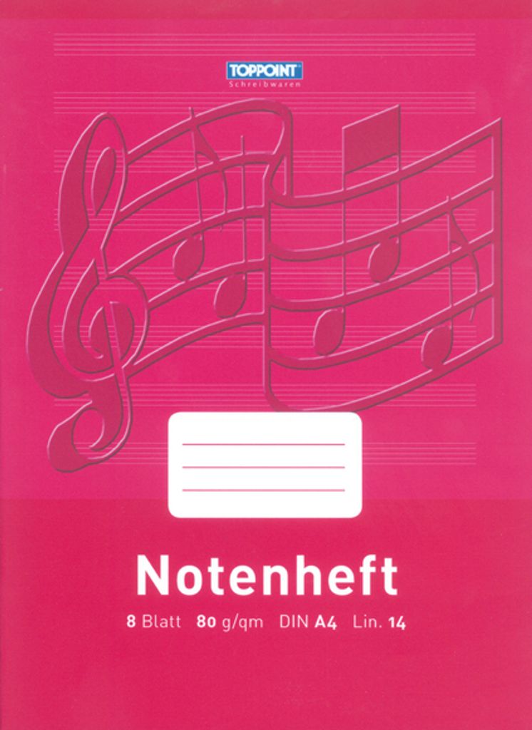 10 Notenhefte DIN A4 Schulheft Lineatur 14