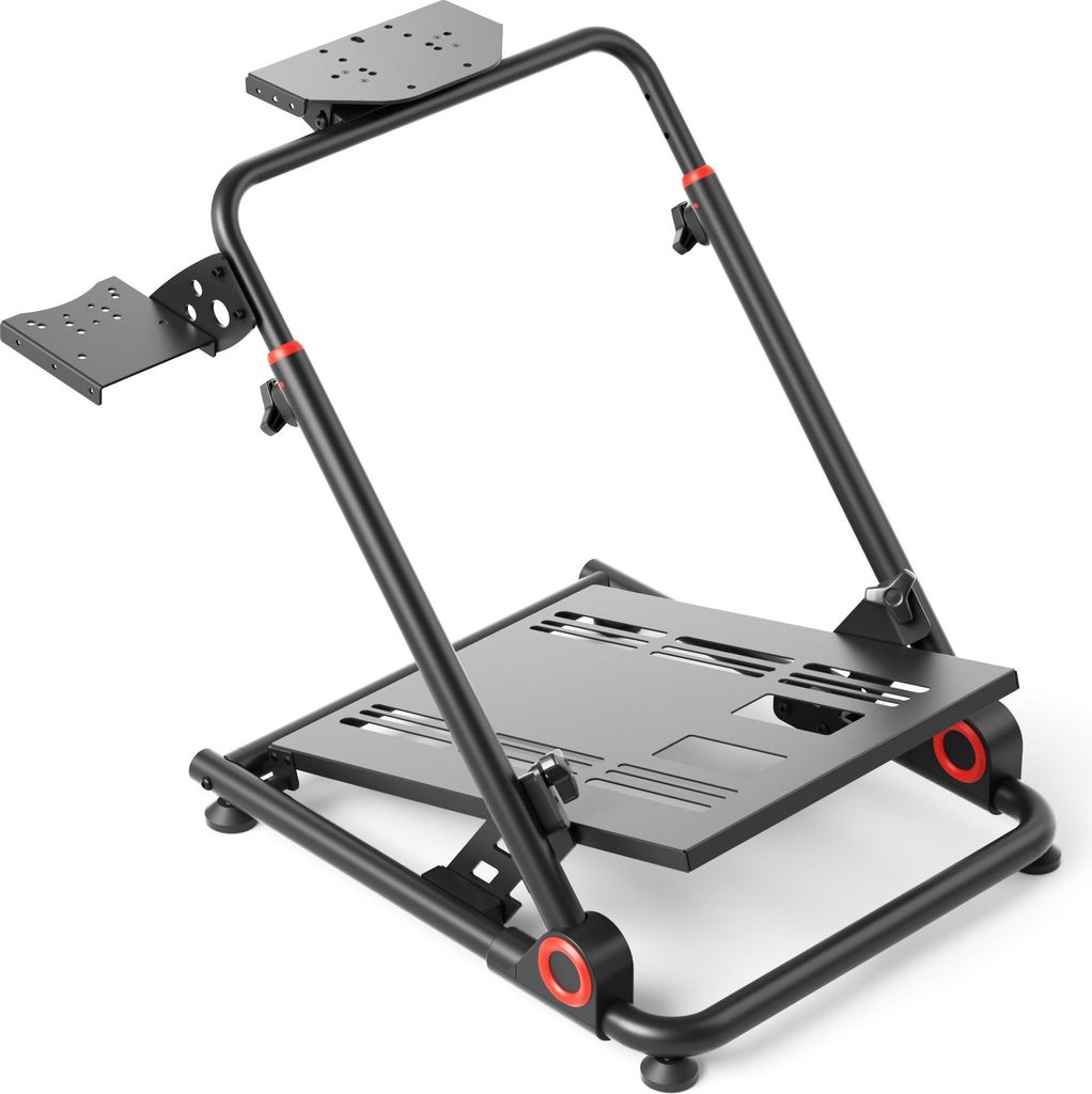 Wiltec Lenkradständer klappbar 68 x 82 x 83 cm, Lenkrad Halterung für Sim Racing, Lenkrad Ständer mit Befestigungspunkte für Lenkrad, Schaltheb...